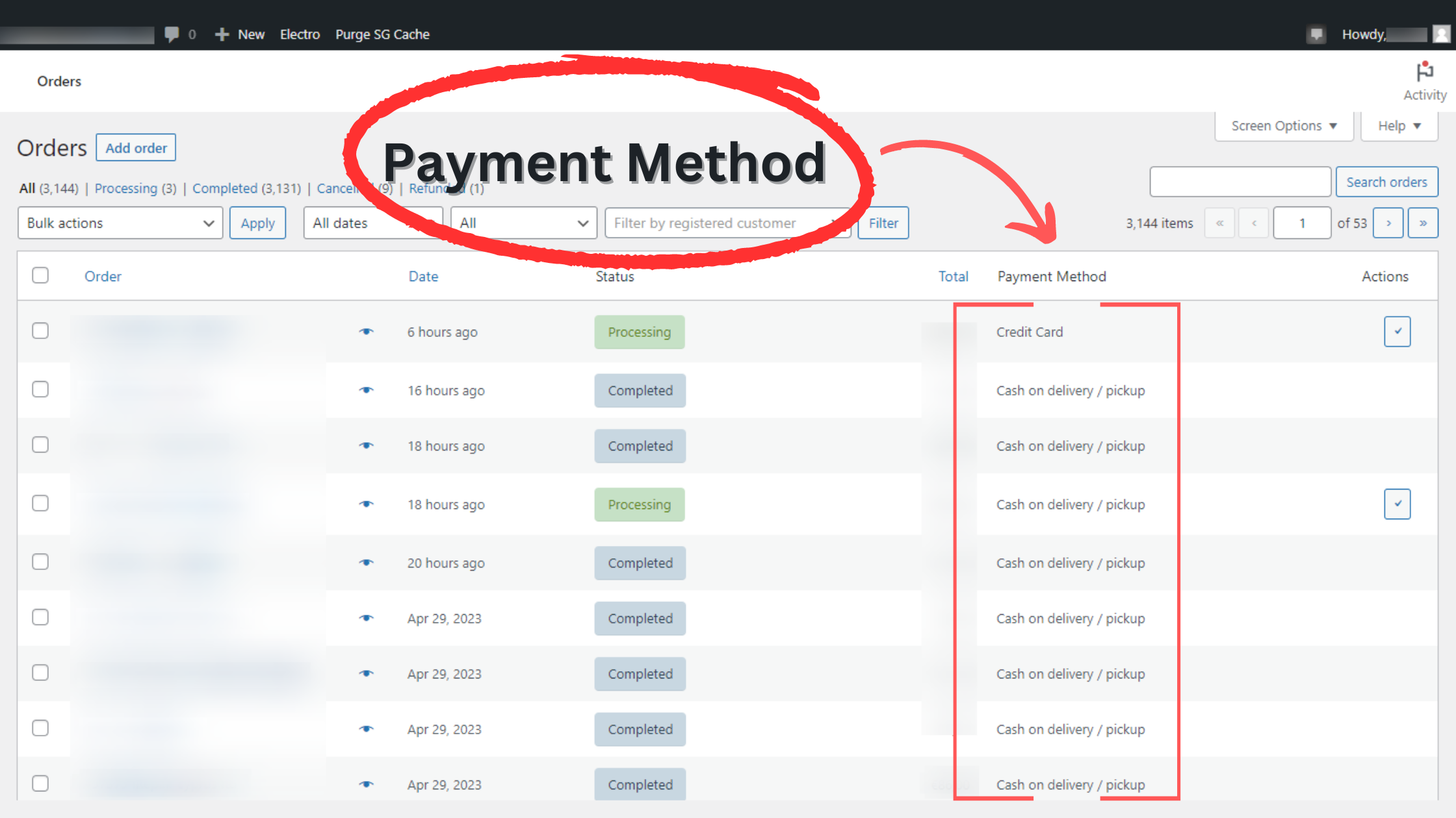 Display payment method on admin orders list (in a new column)